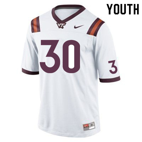 Youth #30 Jordan Jefferson Virginia Tech Hokies College Football Jerseys Sale-Maroon - Click Image to Close